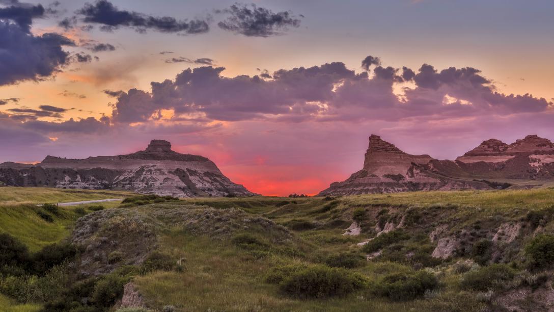 Sunset through Mitchell Pass. NPS Photo/Poffenberger